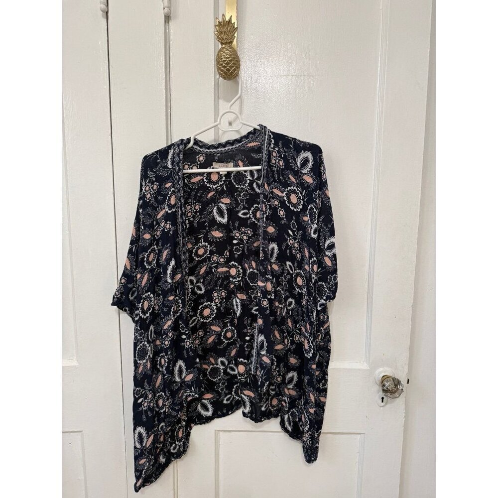 LOFT Floral Open-Front Kimono Cardigan (One Size)